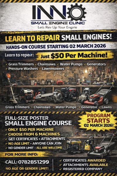 Learn to repair small engine machinery!