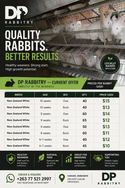 New Zealand White rabbit weaners